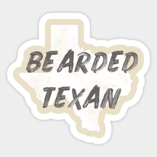 The Bearded Texan White Sticker